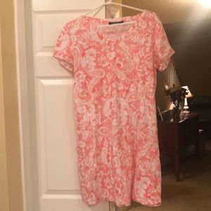 Nwot Ralph Lauren pink & white night shirt. Size L
